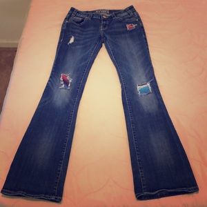 Rock and Roll jeans with color ! Practically New
